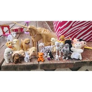 Vintage Mixed Lot Of 22 Pet Figurine Toys, VERY RARE‎ 1990s, Puppy In My Pocket